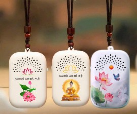 Máy niệm Phật mini hoa sen hình chữ nhật